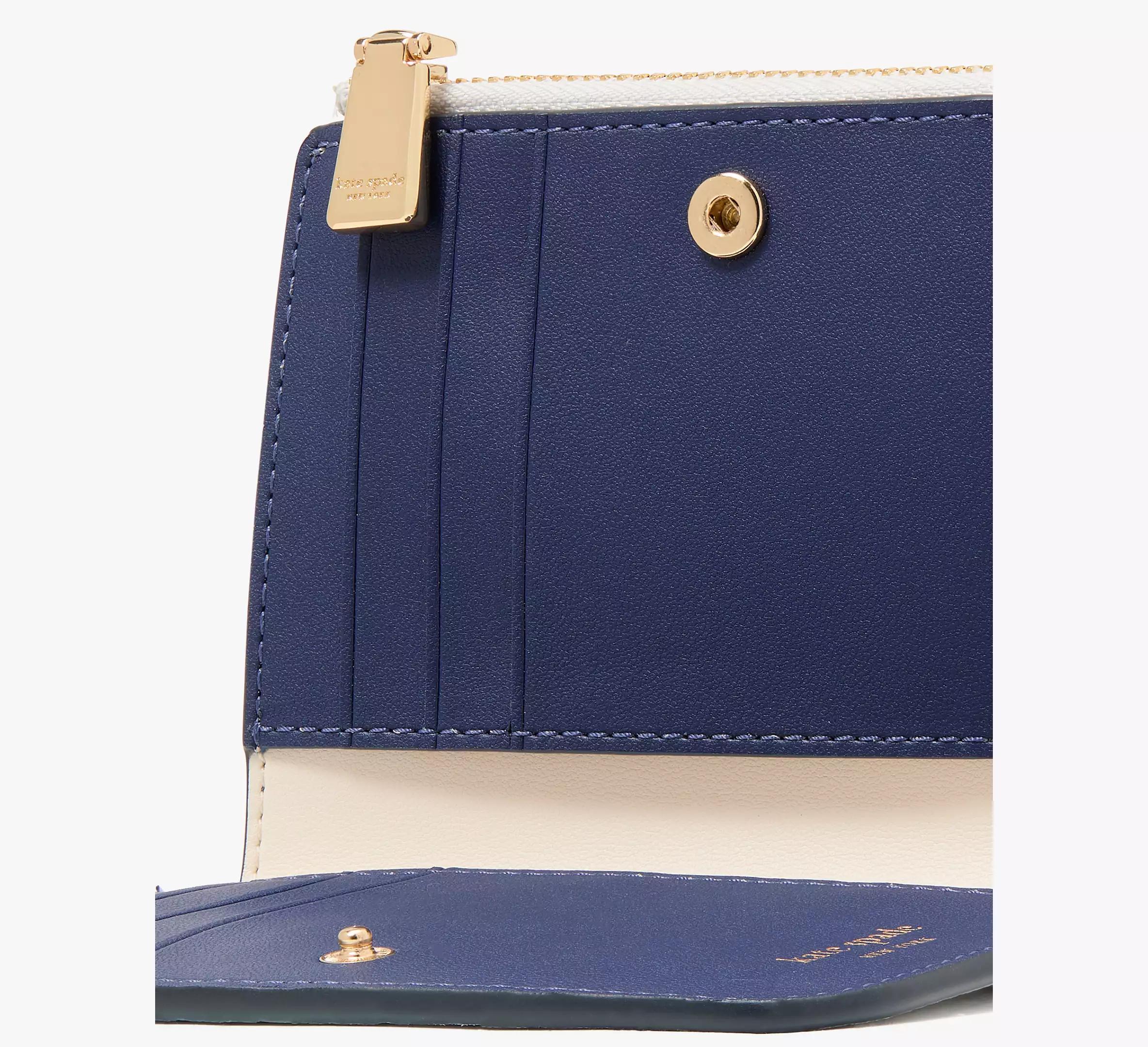 Ava Colorblocked Pebbled Leather Zip Bifold Wallet Product Image