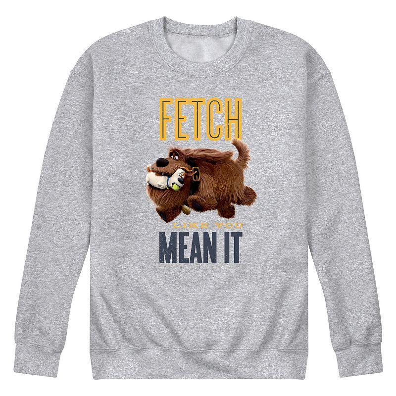 Men's Secret Life Pets Fetch Graphic Fleece Pullover, Size: XL, Black Product Image