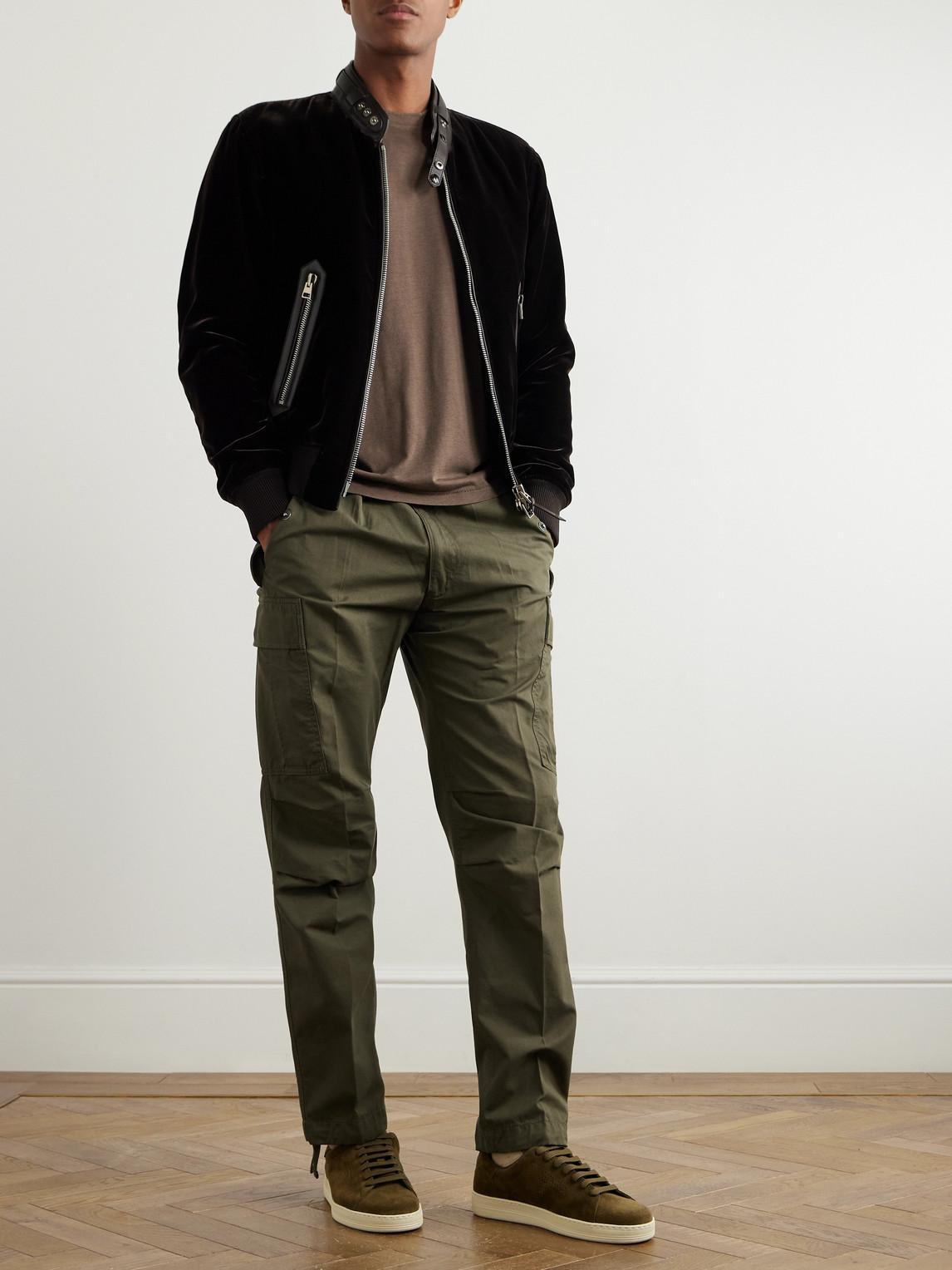 TOM FORD Slim-fit Lyocell And Cotton-blend Jersey T-shirt In Brown Product Image