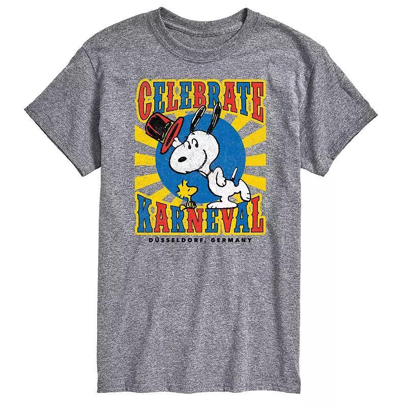 Men's Peanuts Snoopy Celebrate Karneval Graphic Tee, Size: XL, Gray Product Image