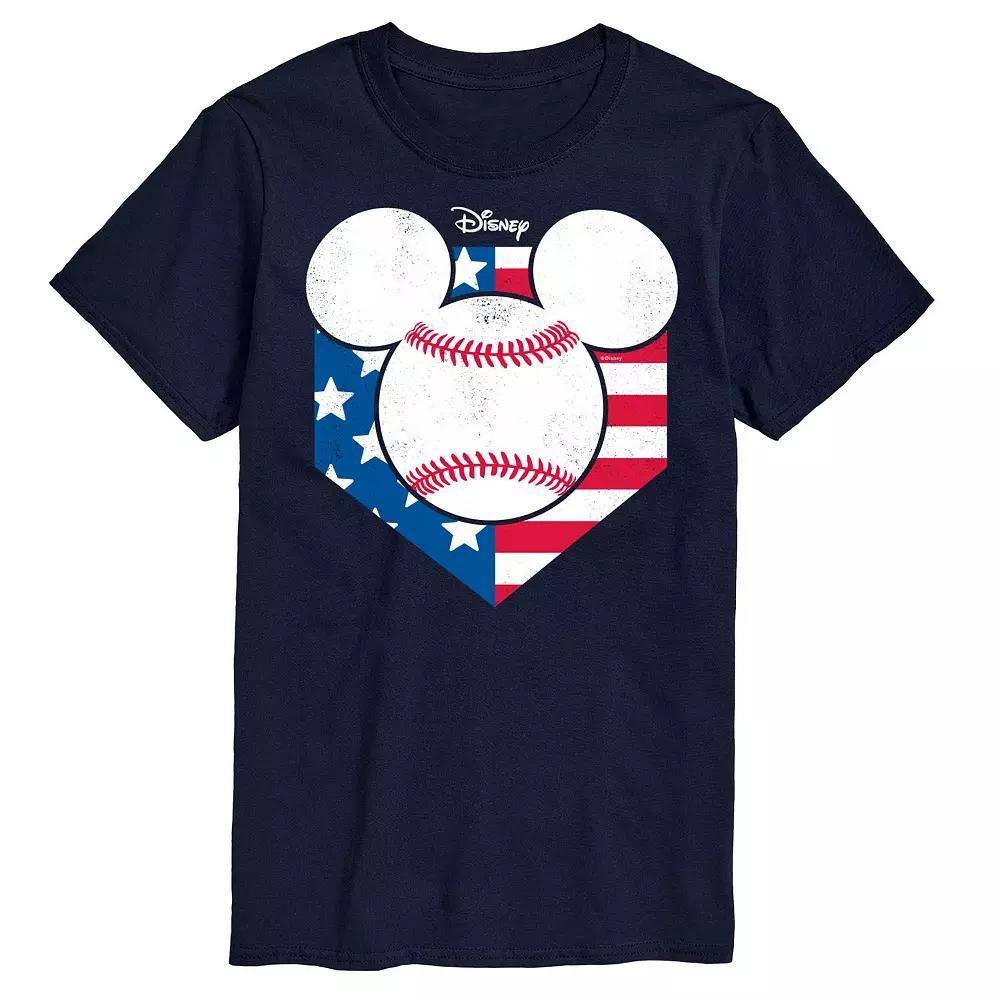 Disney's Mickey Mouse Big & Tall Baseball Flag Graphic Tee, Men's, Size: 3XB, Blue Product Image