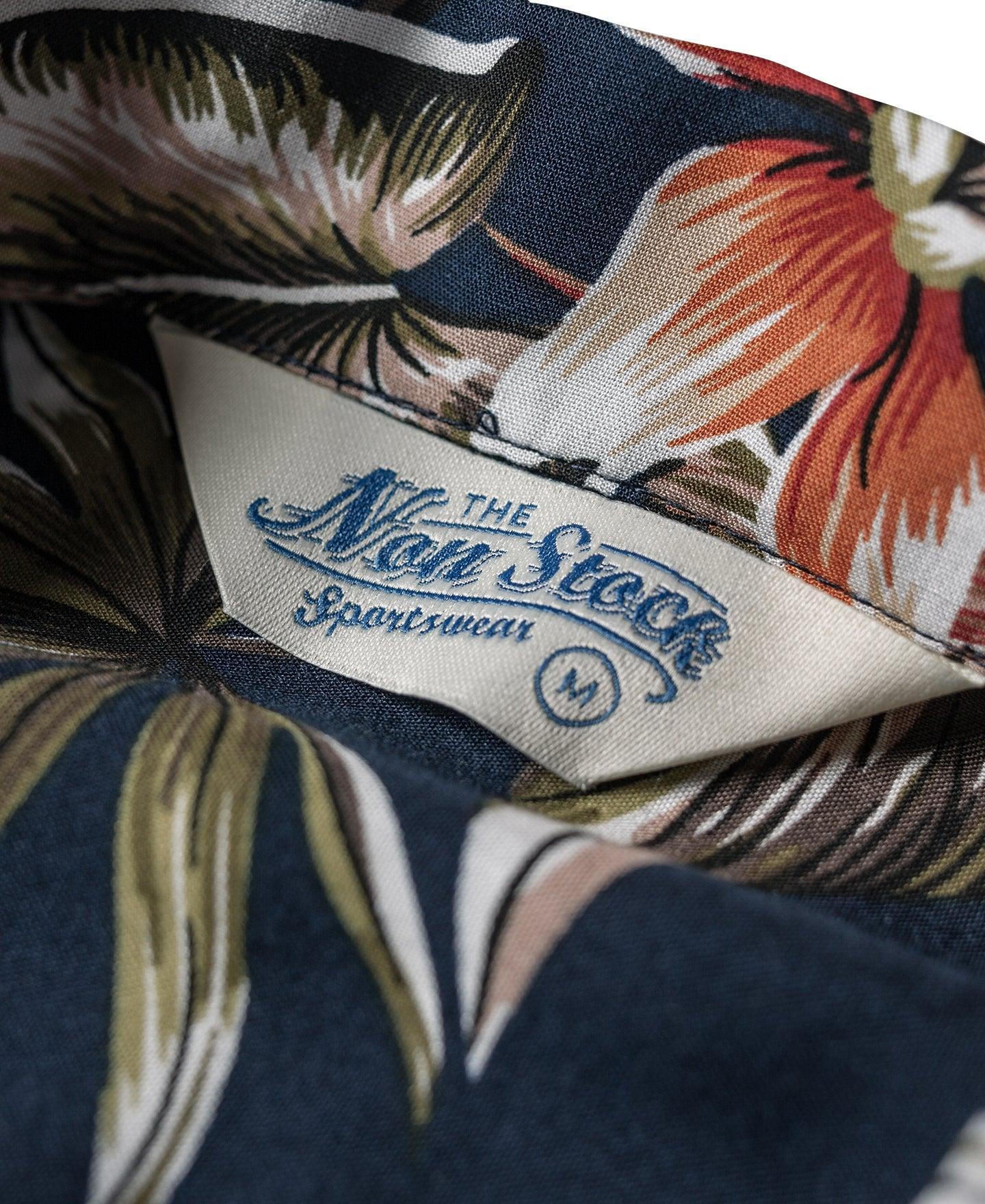 Plants & Flowers Pattern Aloha Shirt - Navy Product Image