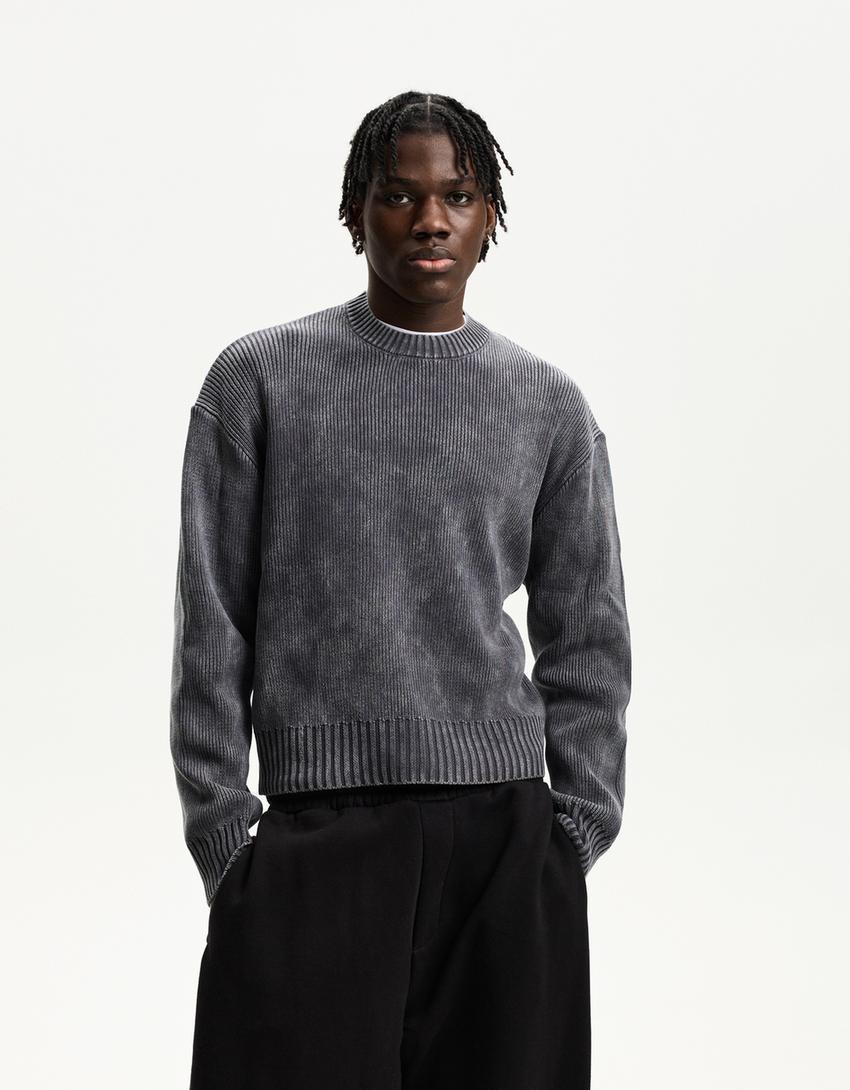 Faded boxy-fit sweater Product Image