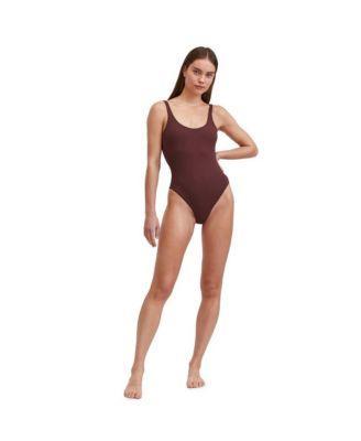 au naturel by Gottex Womens Solid Textured Scoop neck one piece swimsuit with low U back Product Image