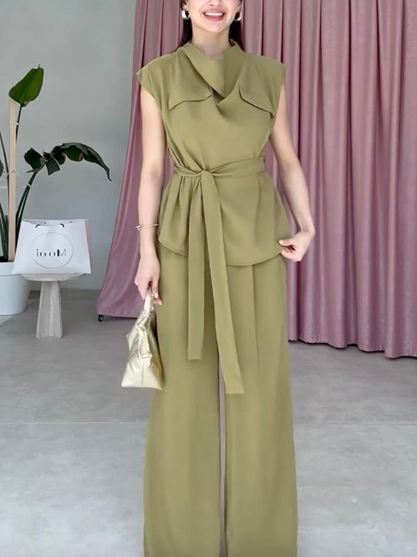 Straight Leg Solid Color Split-Joint Pants Trousers Product Image