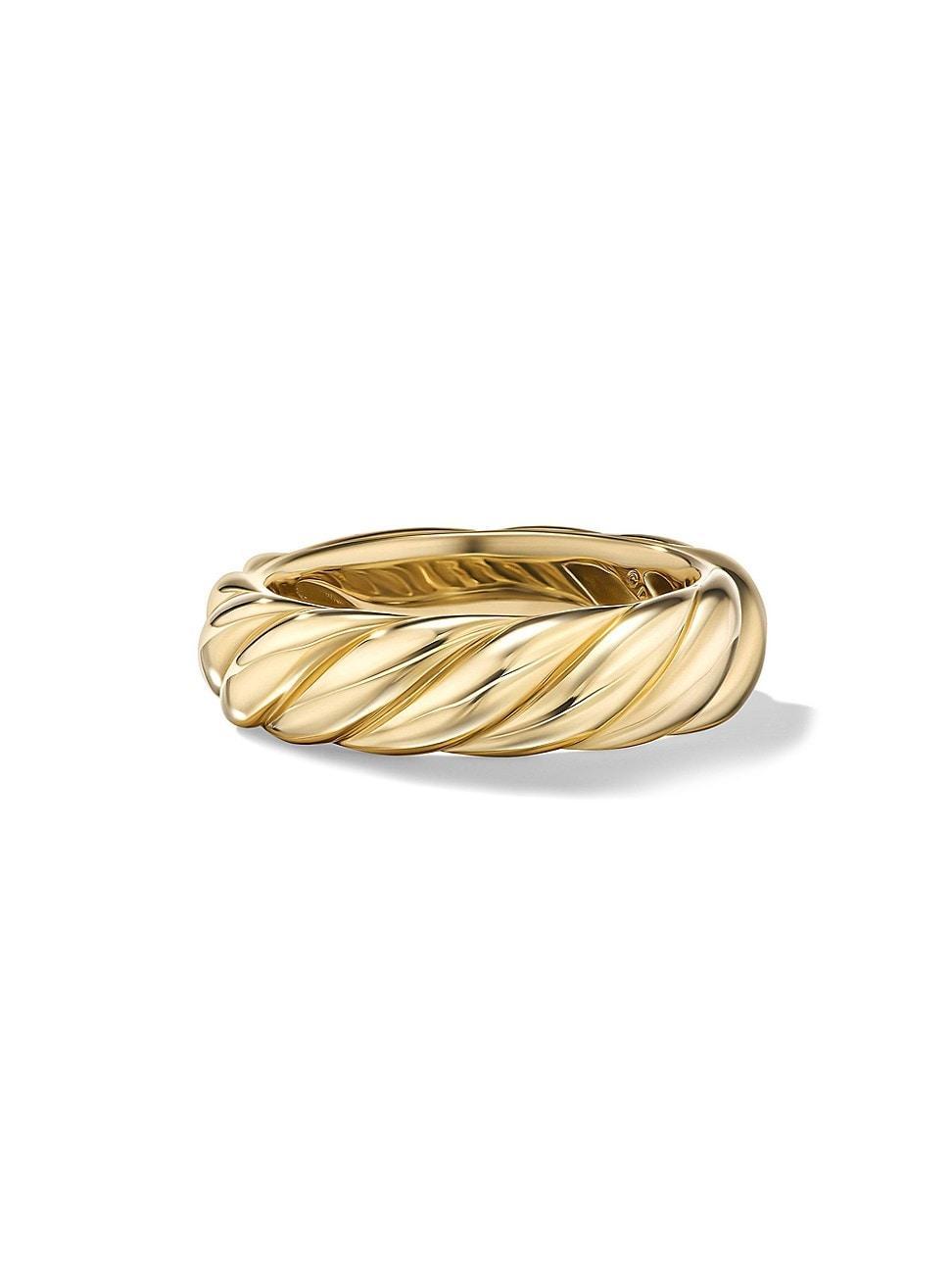 Womens Sculpted Cable Band Ring In 18K Yellow Gold Product Image