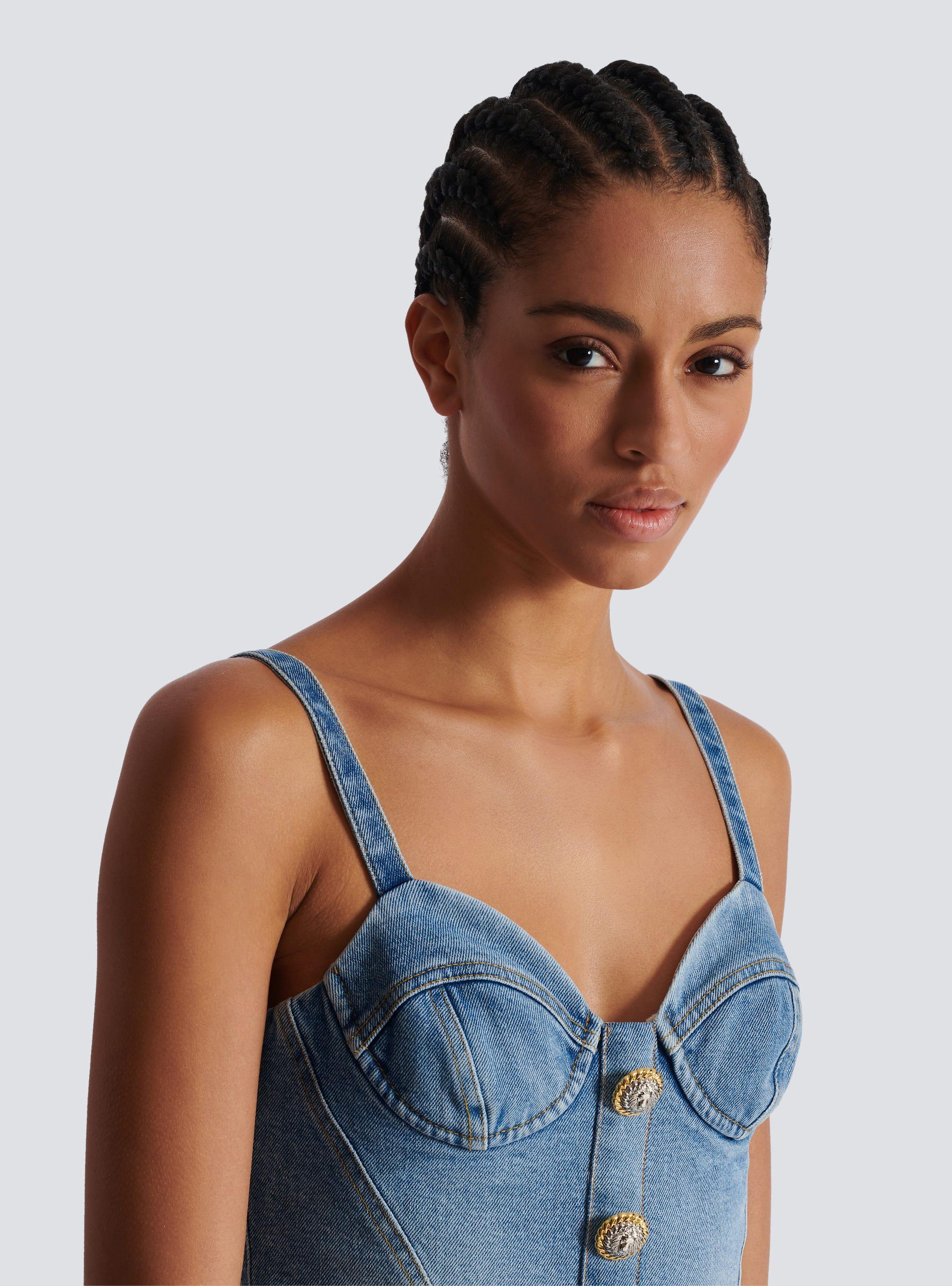 Denim top with thin straps Product Image