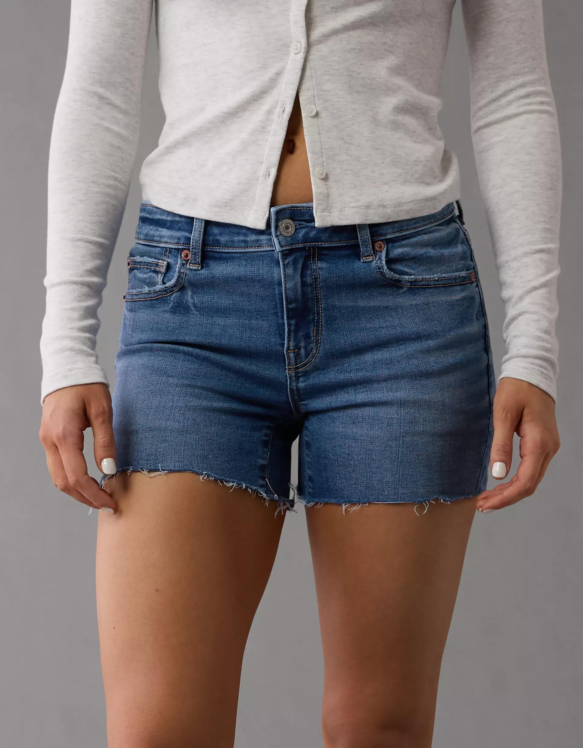 AE Next Level Low-Rise Denim Midi Short Product Image