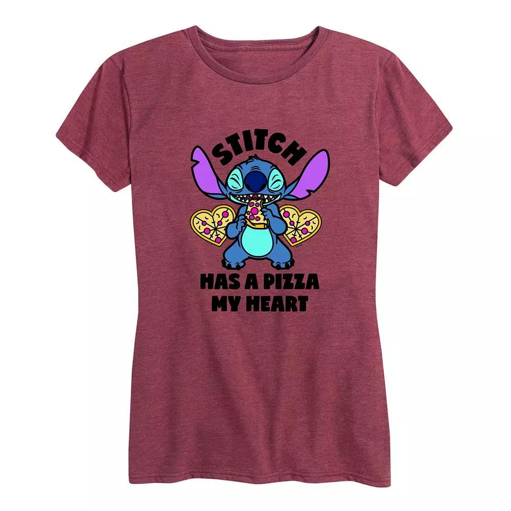 Disney's Lilo & Stitch Women's Pizza My Heart Graphic Tee,  Product Image