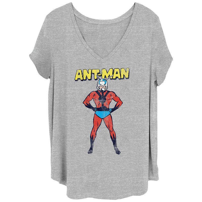 Juniors Plus Size Ant-Man Comic Hero Pose Graphic Tee, Girls Grey Gray Product Image