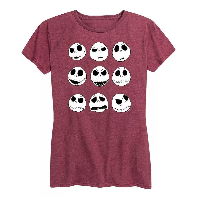 Disney's Nightmare Before Christmas Women's Jack Faces Graphic Tee, Girl's, Size: Large, Blue Product Image