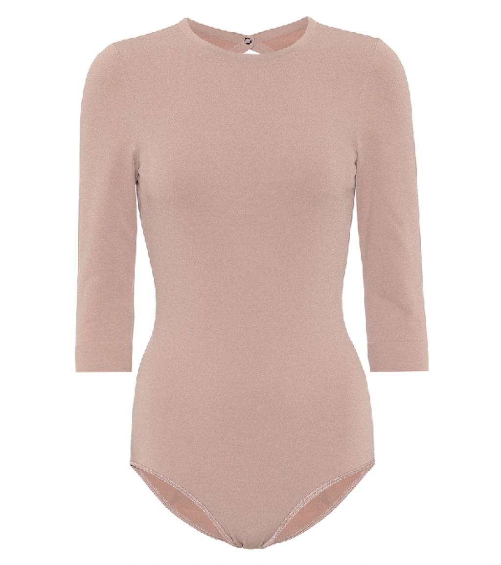 ALAÏA Stretch-knit Bodysuit In Beige Product Image