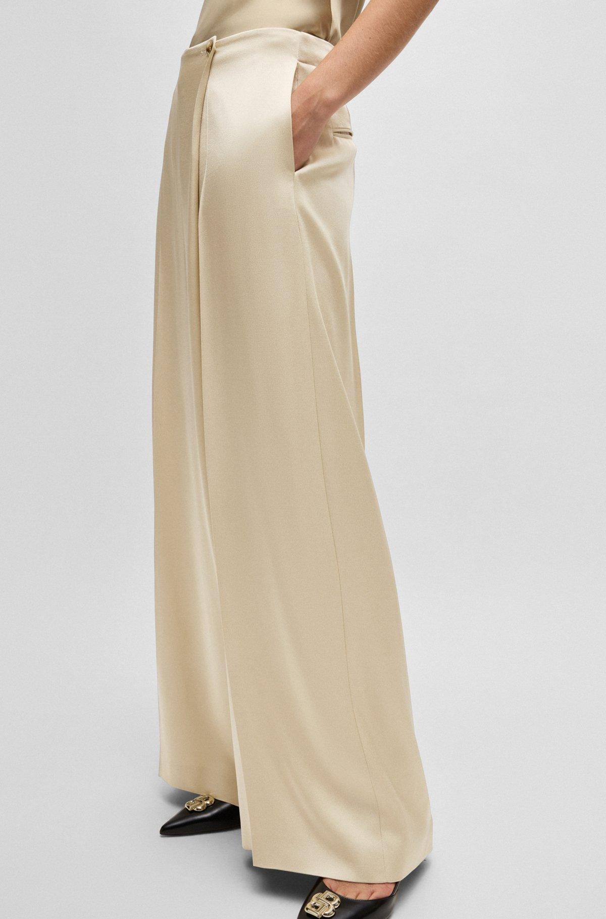 Regular-fit wide-leg trousers with wrap effect Product Image