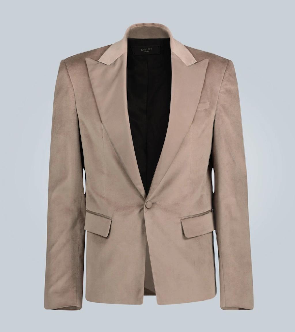 AMIRI Single-breasted Cotton-blend Velvet Jacket In Neutrals Product Image