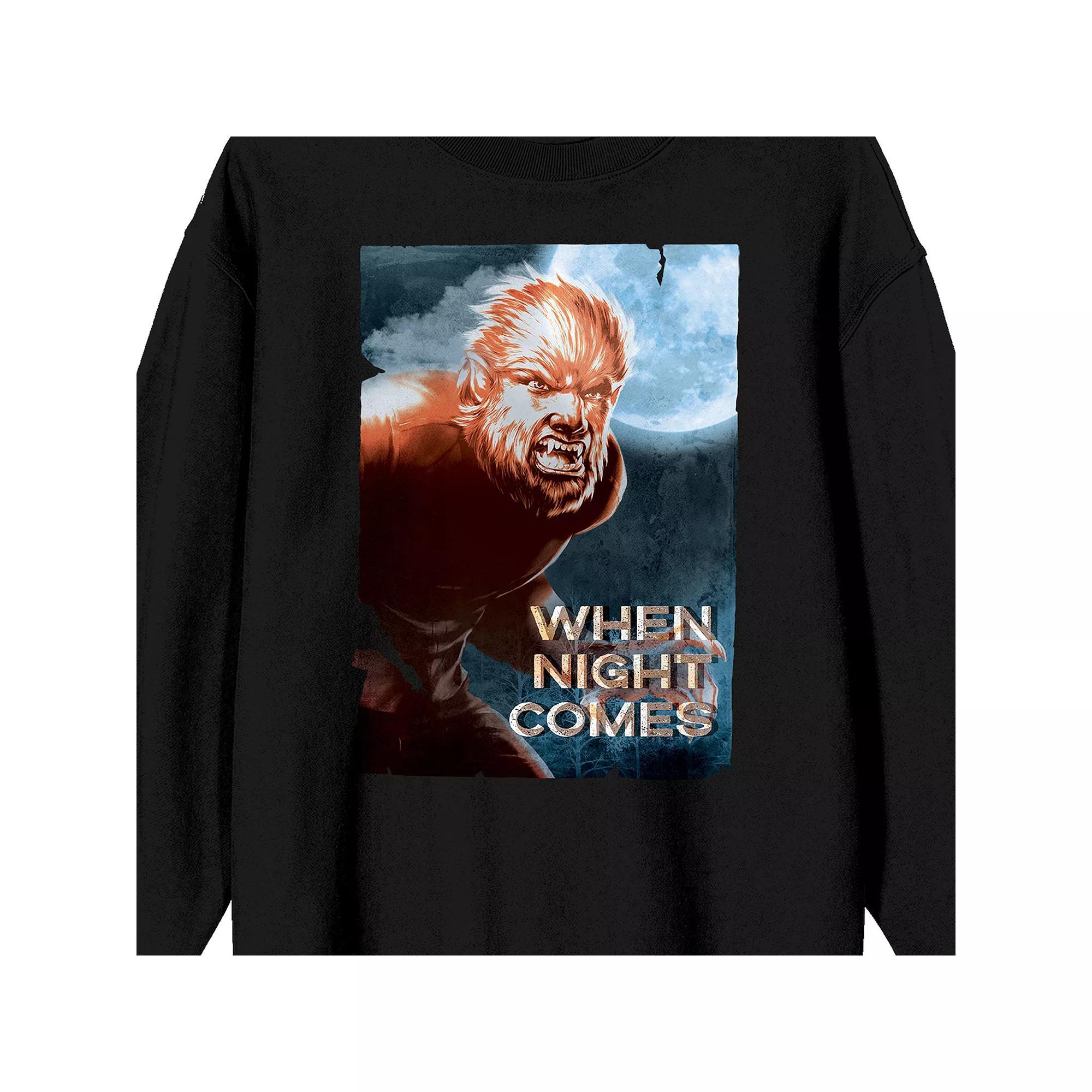 Men's Universal Monsters Wolfman Long Sleeve Graphic Tee,  Product Image