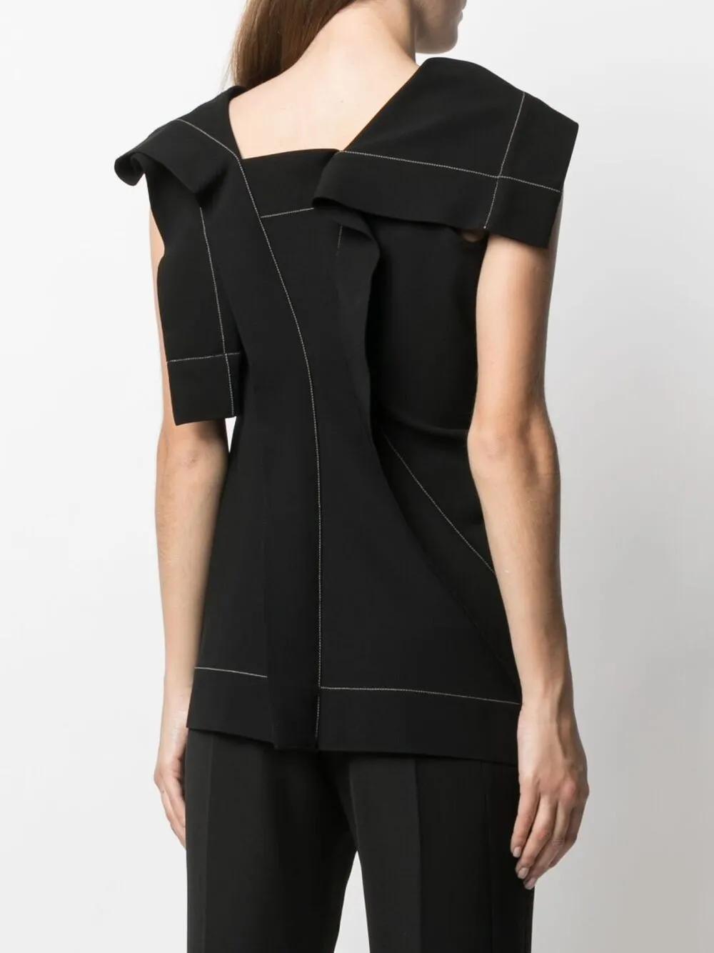 JIL SANDER Asymmetric Sleeveless Top In Black Product Image