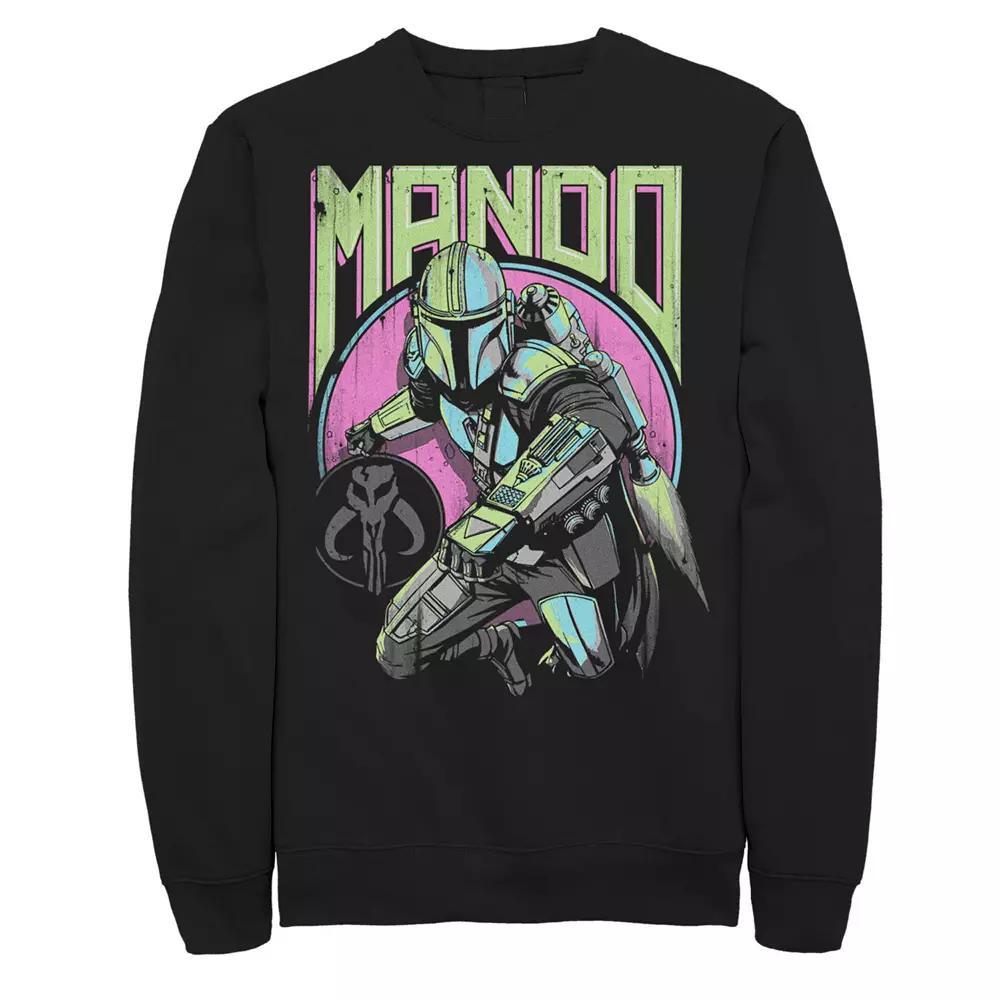 Men's Star Wars: The Mandalorian Mando New Wave and Icon Sweatshirt, Size: XXL, Black Product Image