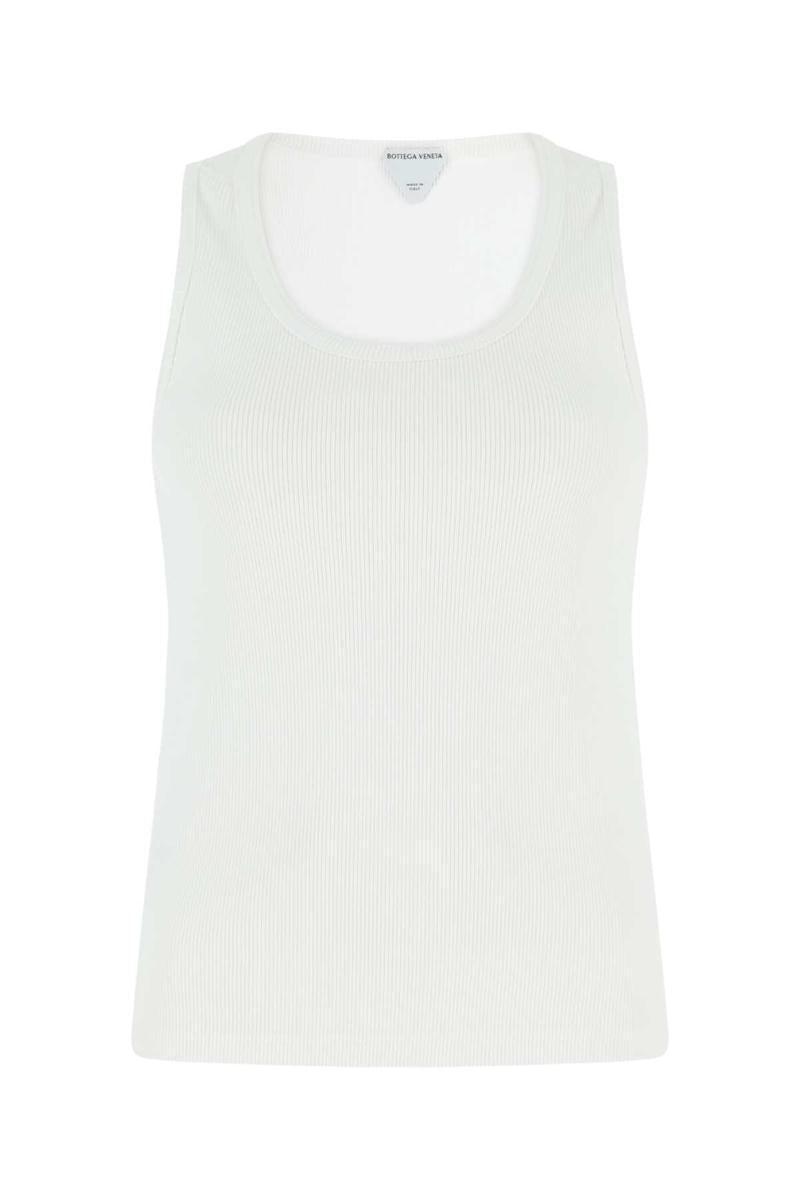 BOTTEGA VENETA Ribbed Tank Top In White Product Image