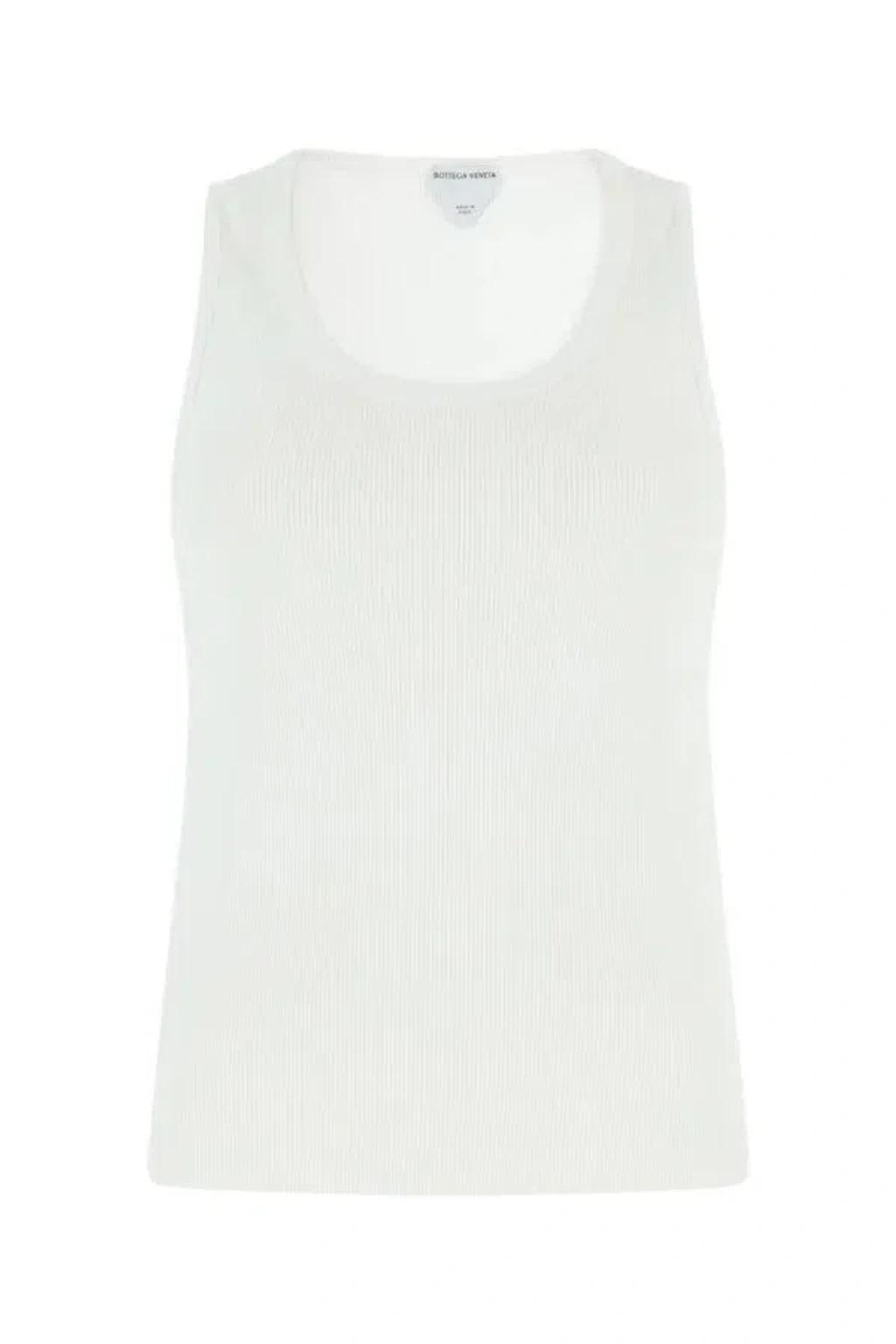 BOTTEGA VENETA Ribbed Tank Top In White Product Image