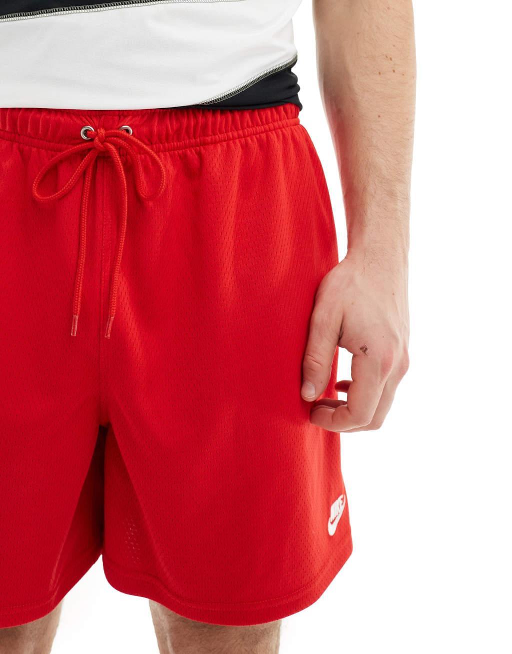 Nike Club mesh shorts in red Product Image