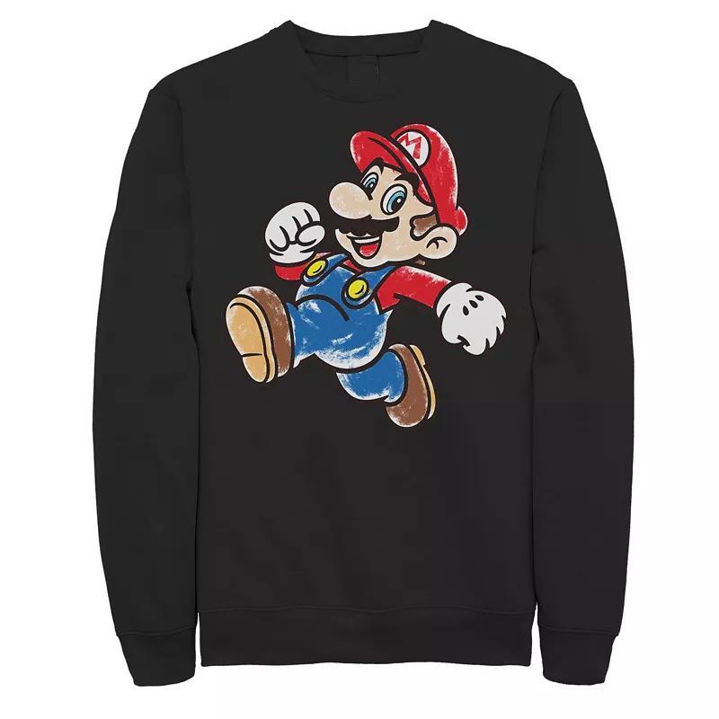 Men's Nintendo Super Mario Marker Fill Mario Portrait Sweatshirt, Size: XXL, Black Product Image