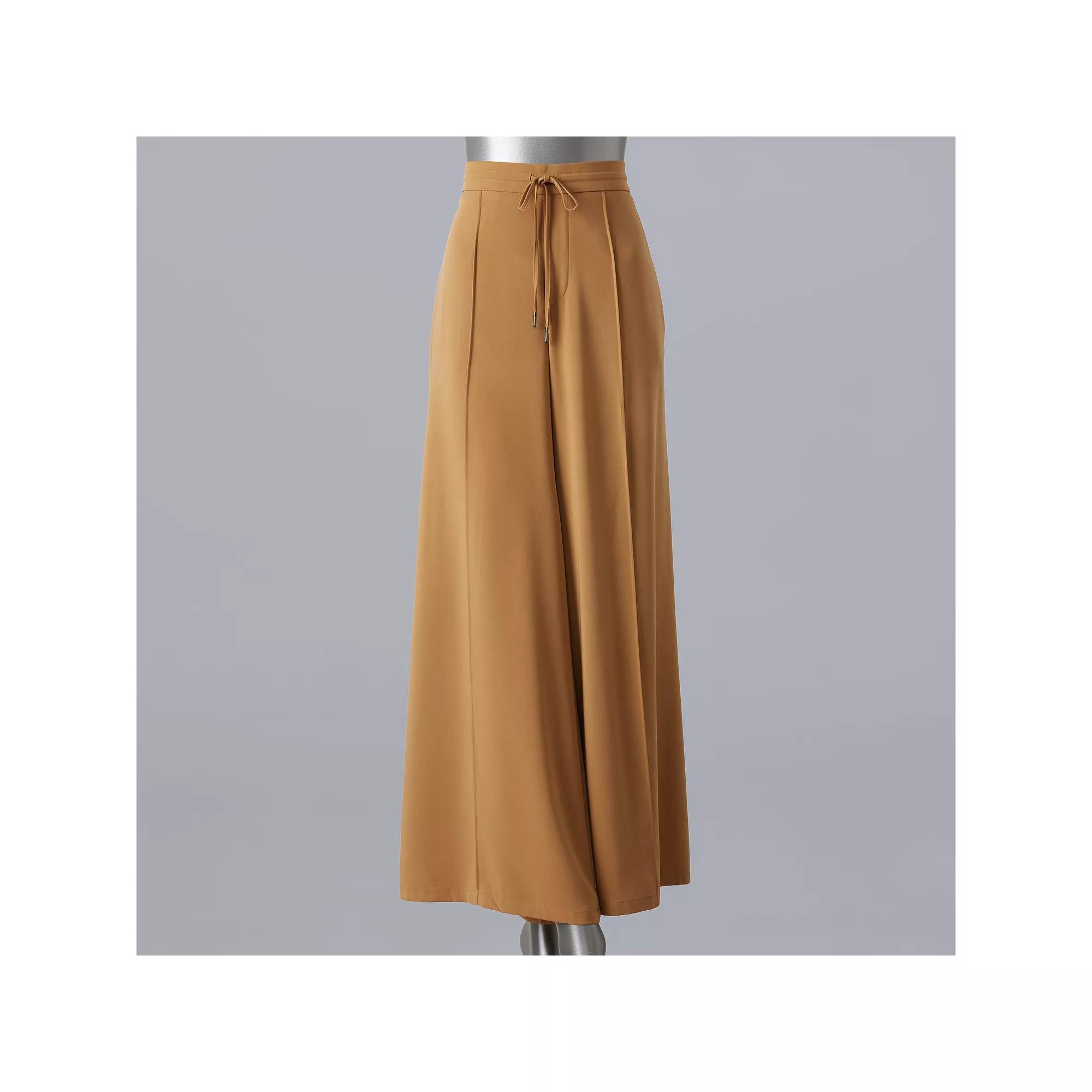 Women's Simply Vera Vera Wang Wide Leg Pants, Size: XL, Vera Caramel Product Image
