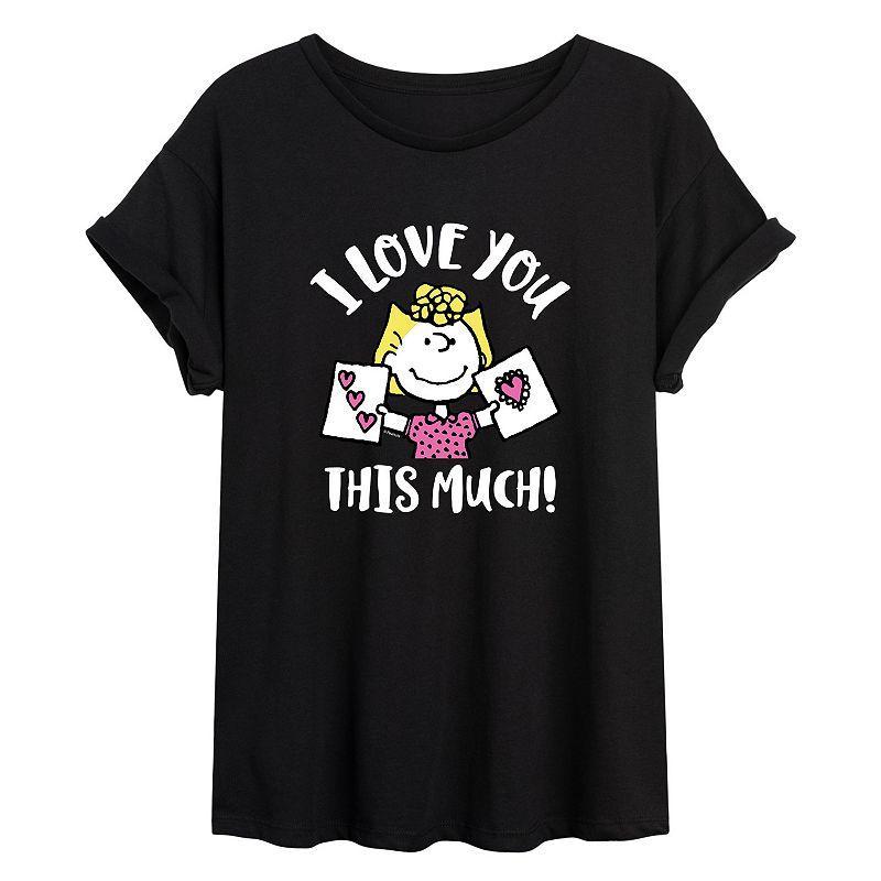 Juniors Peanuts I Love You Oversized Tee, Girls Product Image