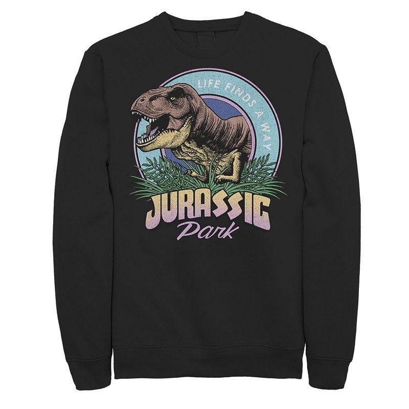 Mens Jurassic Park Life Finds A Way Vibrant Fleece Graphic Pullover Product Image