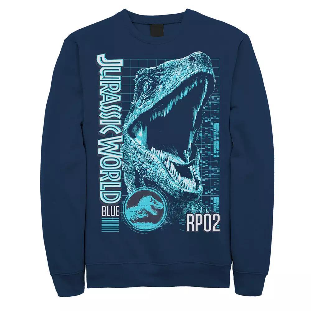 Men's Jurassic World Two Blue Face Tech Schematic Sweatshirt,  Product Image