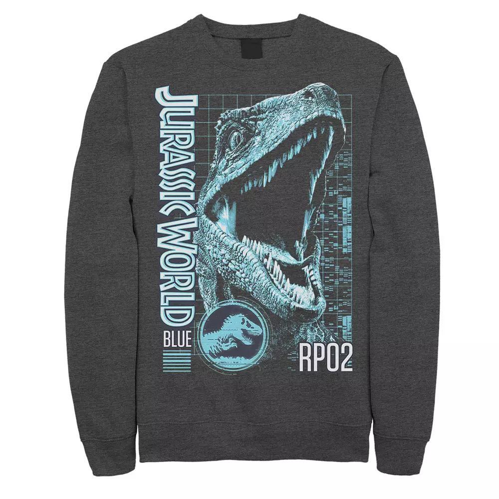 Men's Jurassic World Two Blue Face Tech Schematic Sweatshirt,  Product Image