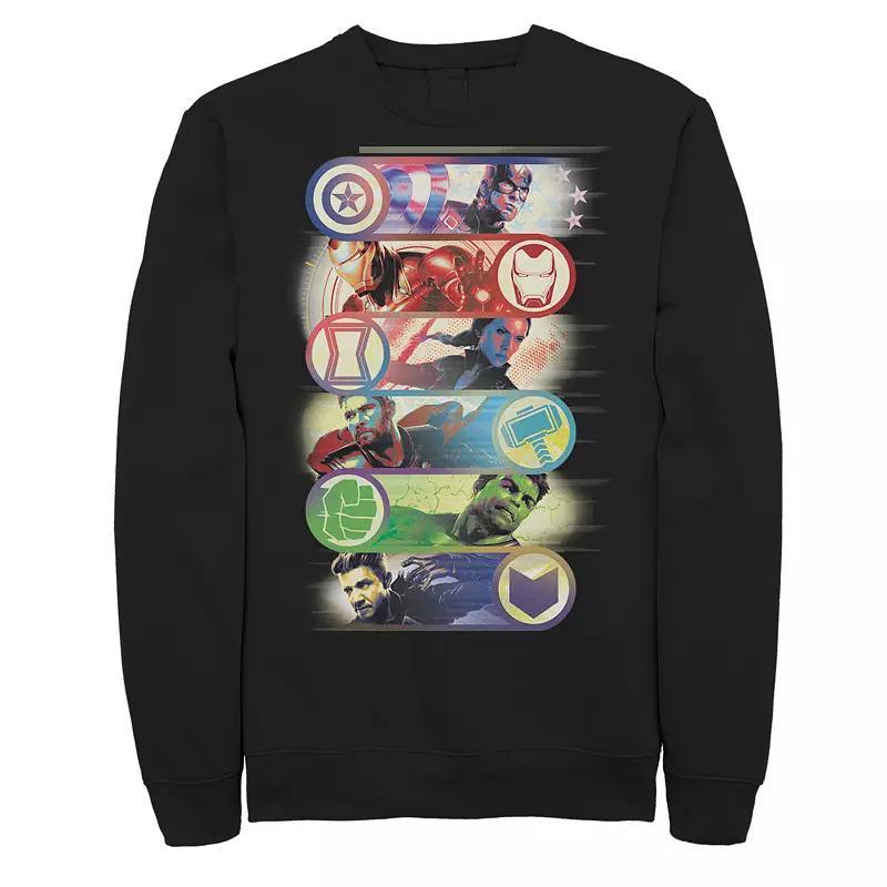 Men's Marvel Avengers Endgame Hero Symbol Colorful Group Shot Poster Tee, Size: Small, Black Product Image