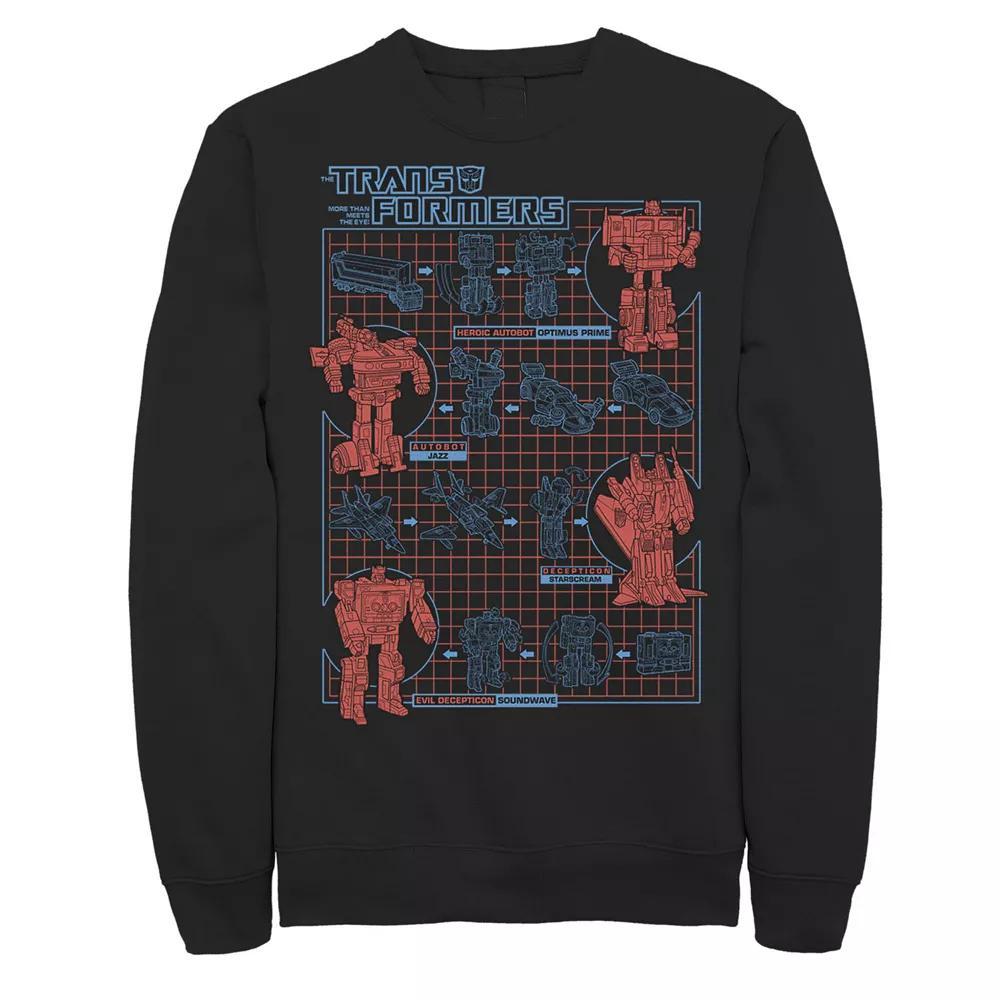 Men's Transformers How To Transform Schematic Graphic Fleece,  Product Image