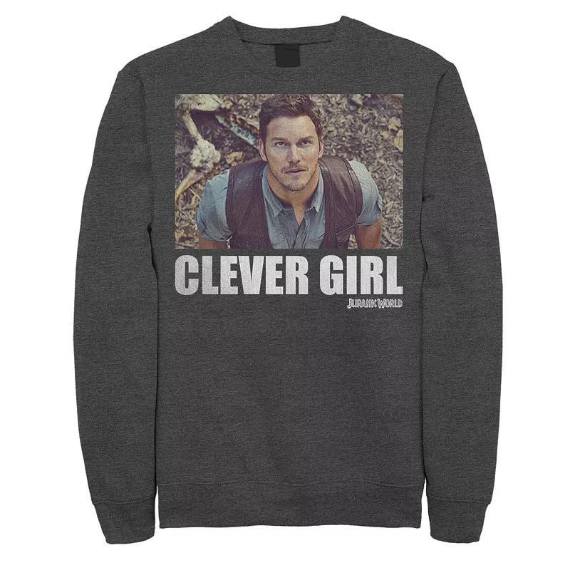 Men's Jurassic World Clever Girl Owen Movie Still Pullover Sweatshirt, Size: Medium, Blue Product Image