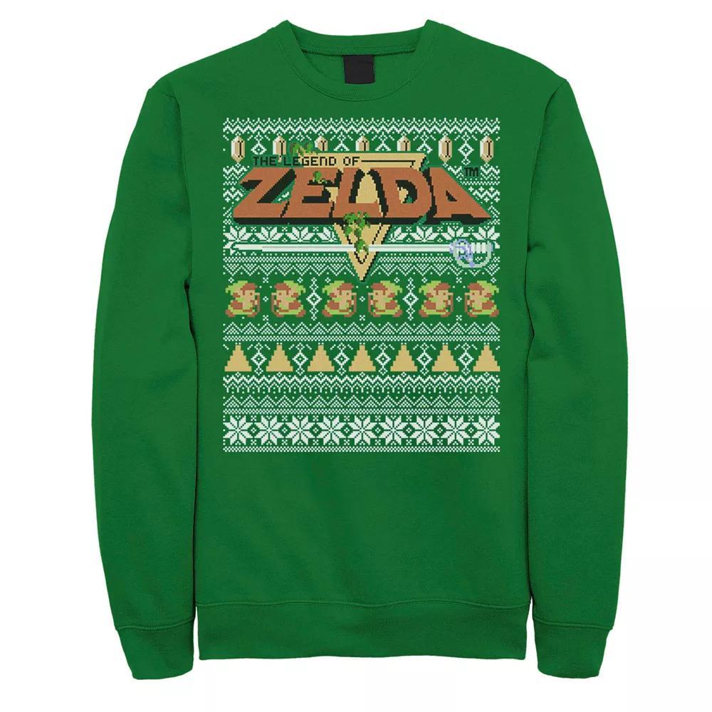 Men's Nintendo Zelda 8-Bit Ugly Christmas Sweater Sweatshirt, Size: XL, Kelly Product Image