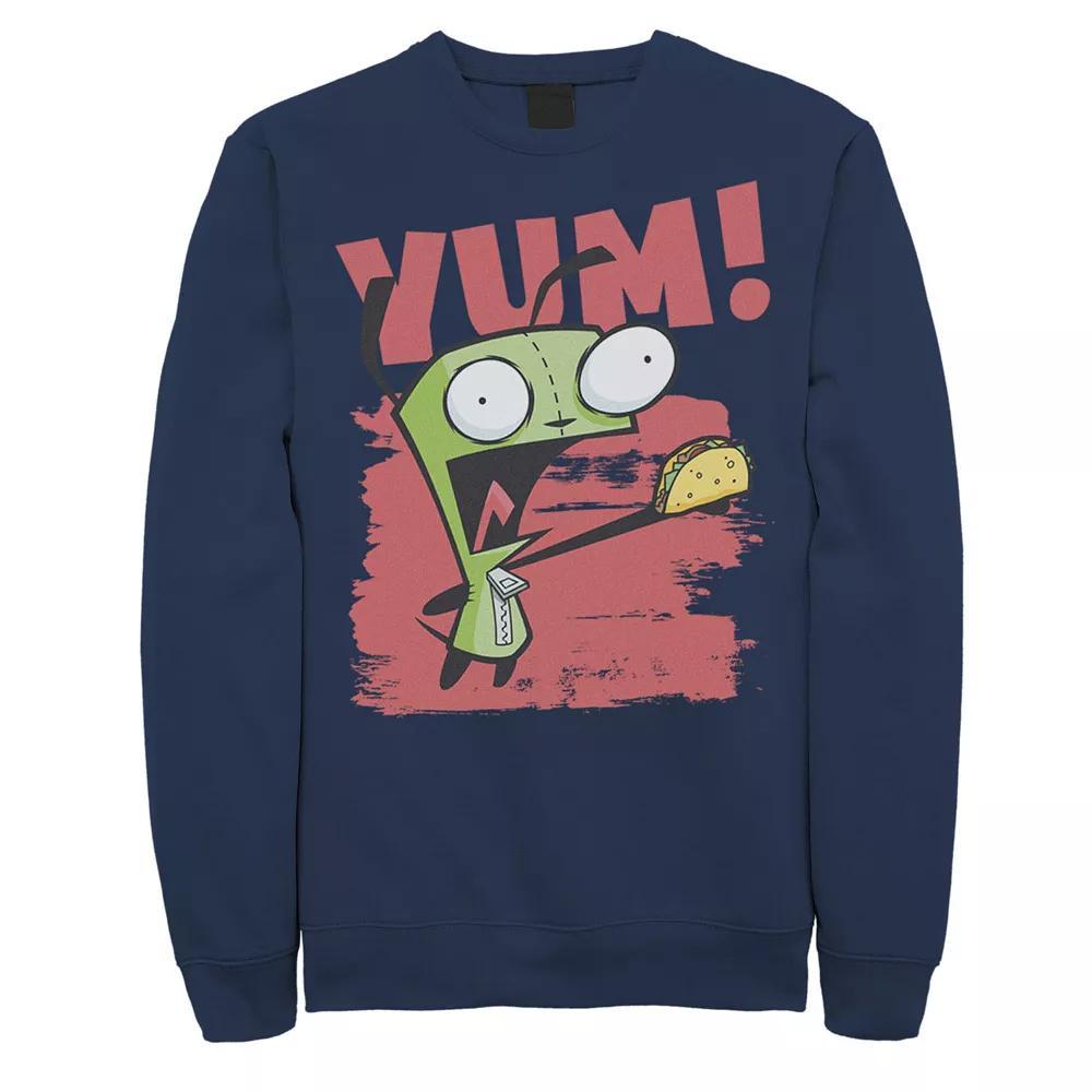 Men's Nickelodeon Invader Zim Gir Screaming Yum! Taco Portrait Fleece, Size: Medium, Blue Product Image