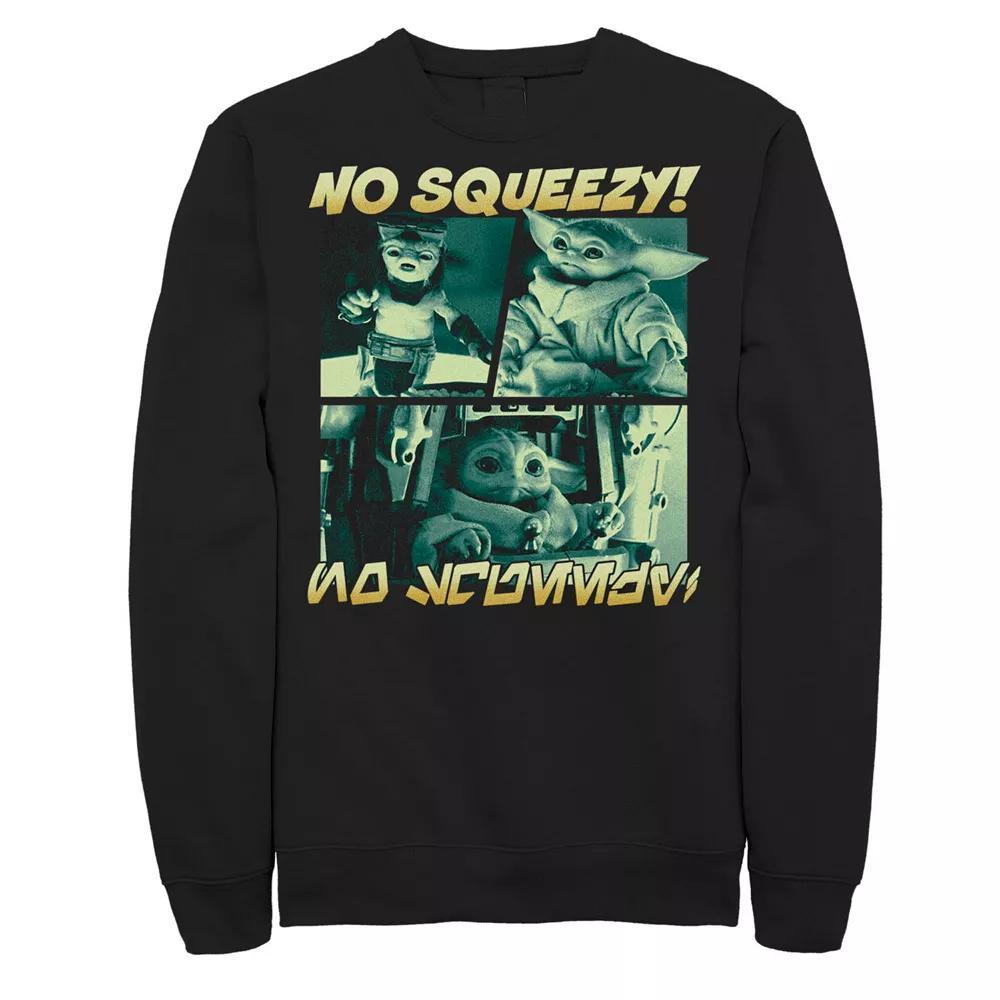 Men's Star Wars The Mandalorian Grogu Anzellan Droidsmith No Squeezy Boxes Graphic Fleece, Size: Large, Black Product Image