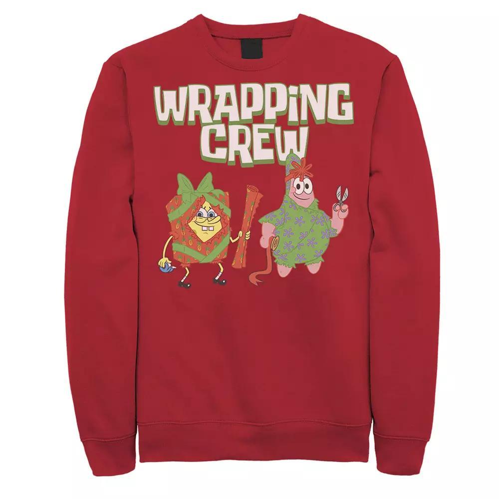 Men's Nickelodeon Spongebob Squarepants Patrick Wrapping Crew Christmas Graphic Fleece Pullover, Size: Small, Royal Product Image