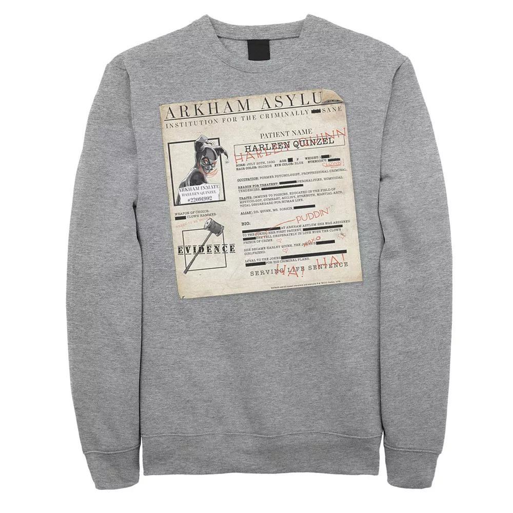 Men's Batman Harley Quinn Akham Asylum Records Sweatshirt,  Product Image