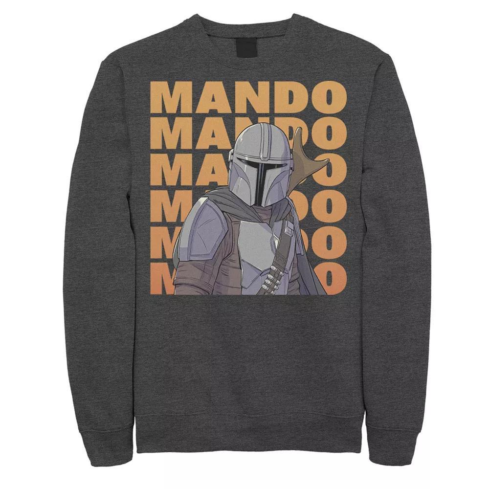 Men's Star Wars The Mandalorian Mando Name Stack Portrait Sweatshirt,  Product Image