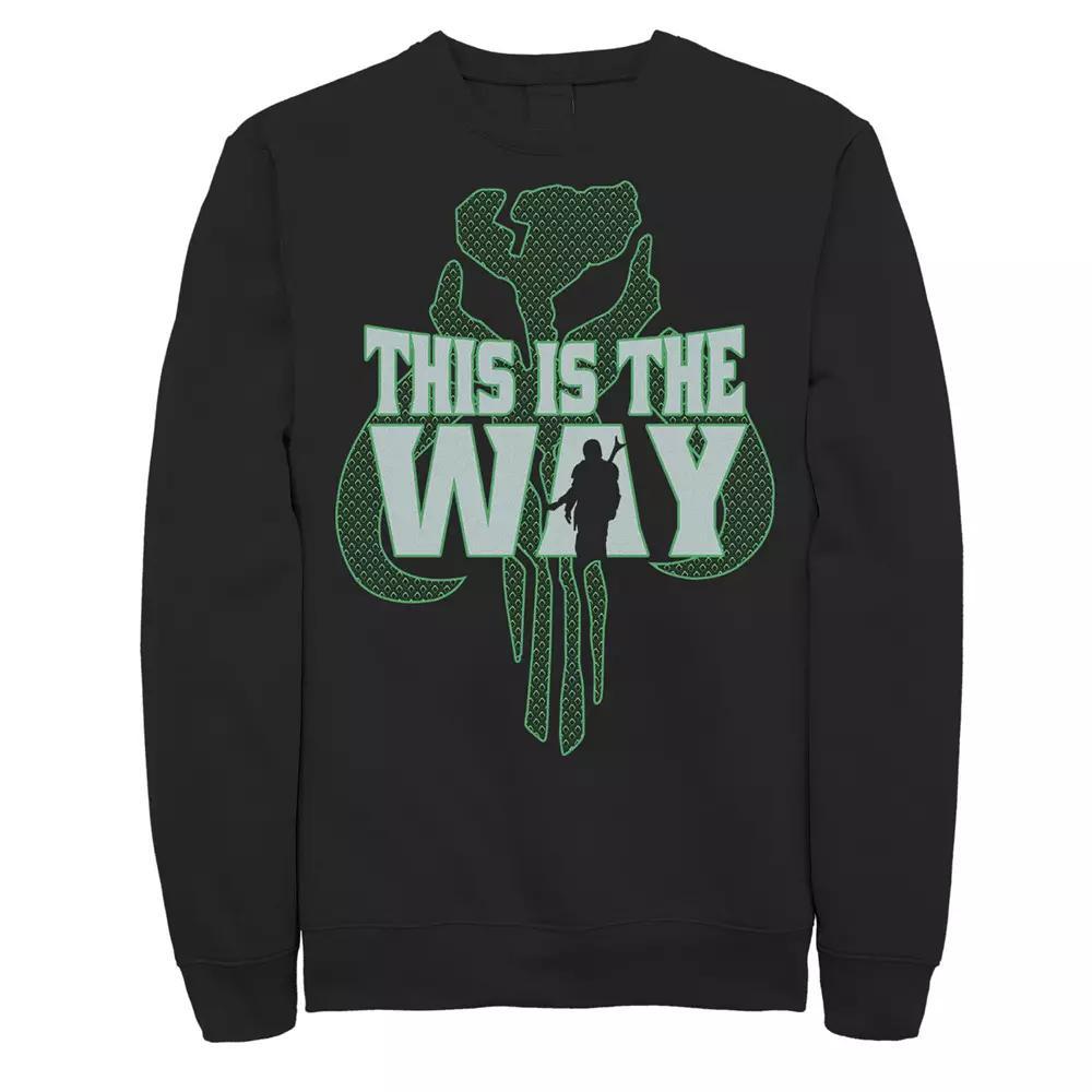 Men's Star Wars: The Mandalorian This Is The Way Logo Silhouette Sweatshirt, Size: XL, Black Product Image
