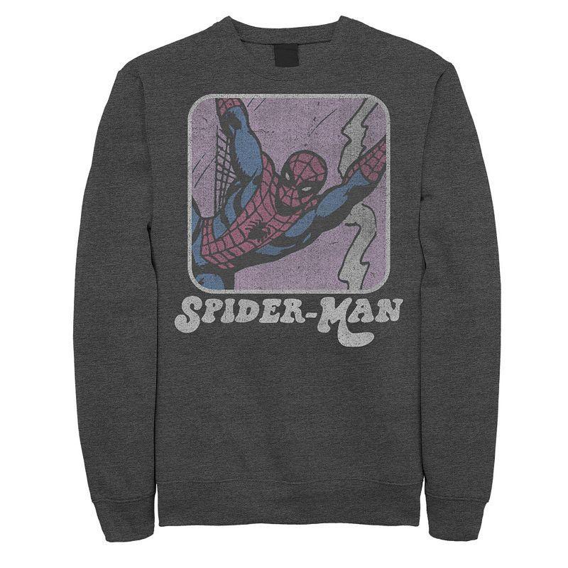 Mens Marvel Spider-Man Retro Style Portrait Sweatshirt, Boys Grey Heather Product Image