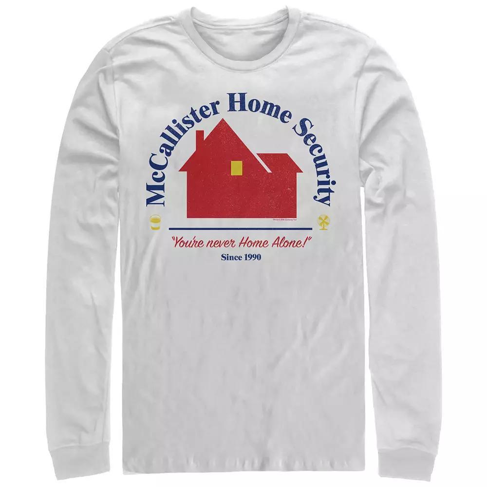 Big & Tall Home Alone McCallister Home Security Logo Long Sleeve Graphic Tee, Men's, Size: Large, White Product Image