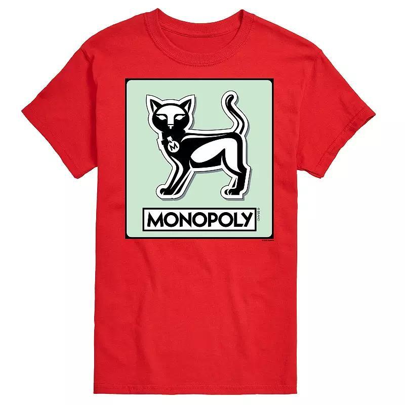 Big & Tall Monopoly Cat Game Token Graphic Tee, Men's, Size: 5XB, Red Product Image