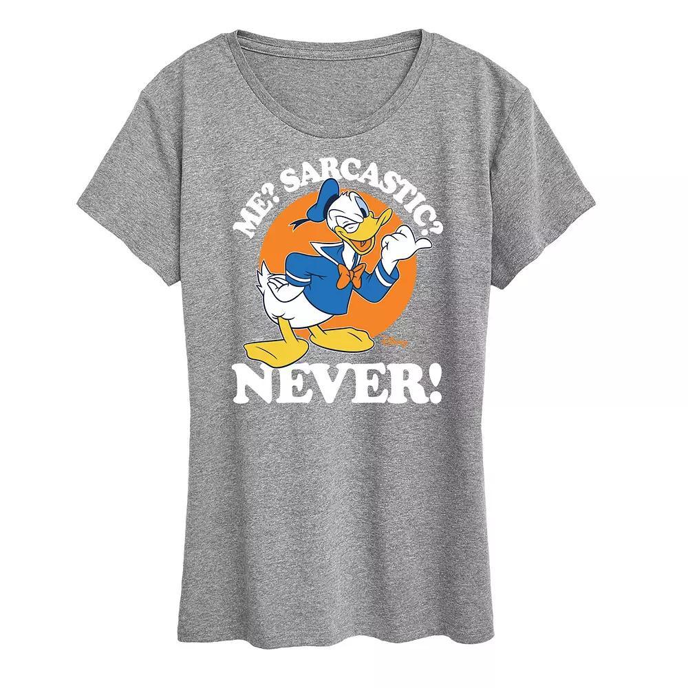 Disney's Donald Duck Women's Me Sarcastic Never Graphic Tee,  Product Image