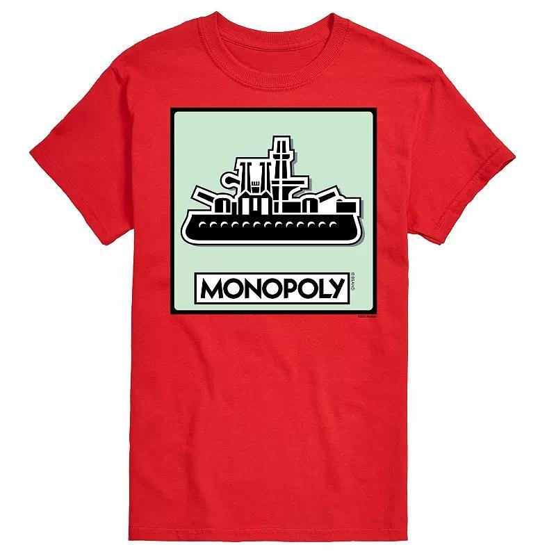 Men's Monopoly Ship Game Token Graphic Tee, Size: XL, Blue Product Image