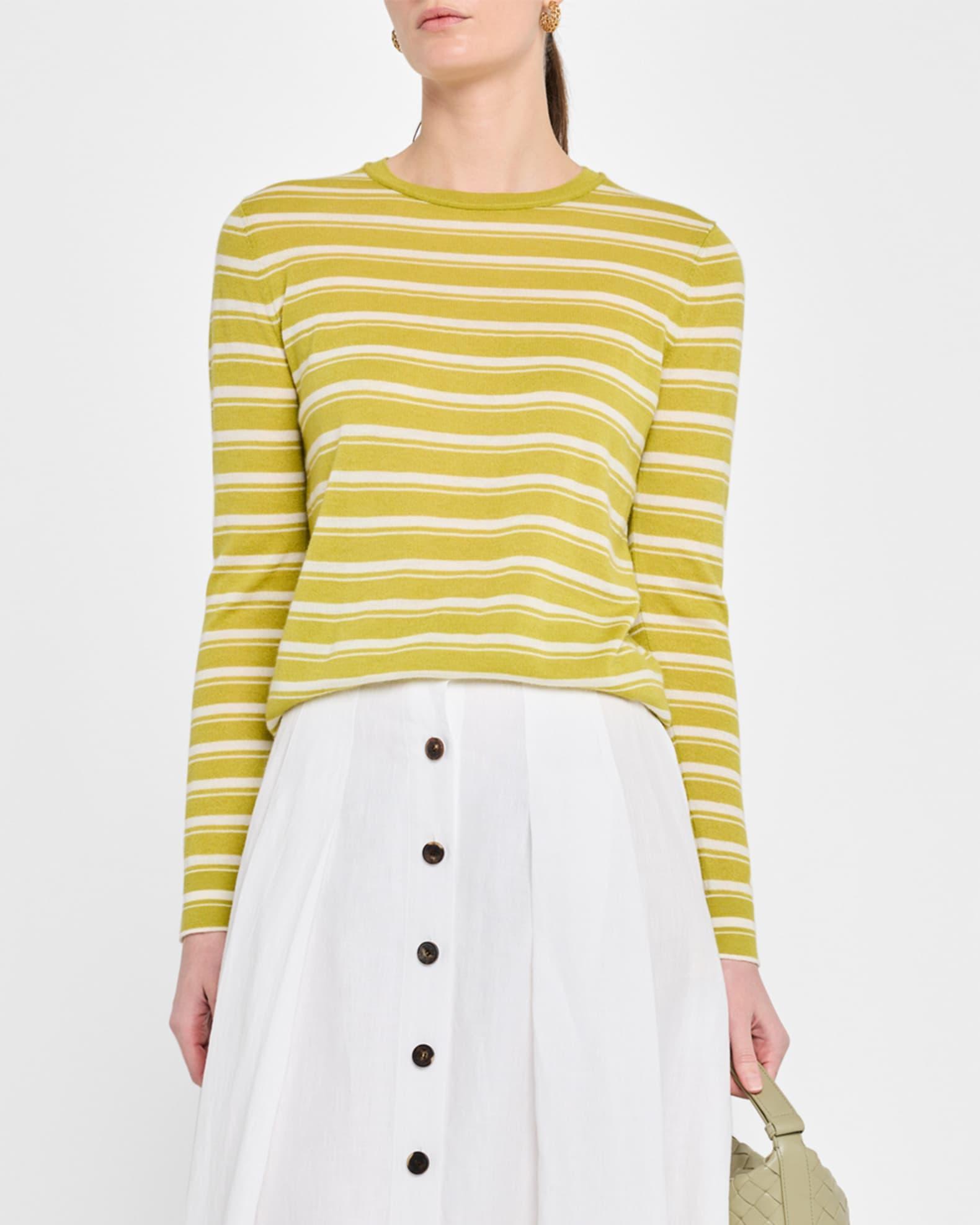 Striped Crewneck Silk-Linen Sweater Product Image