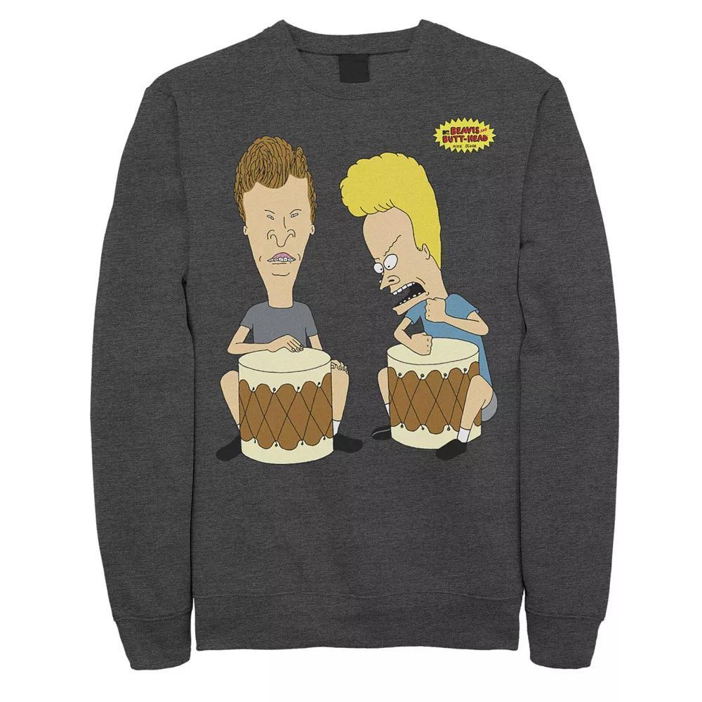 Men's Beavis & Butthead Playing Bongos Portrait Sweatshirt,  Product Image