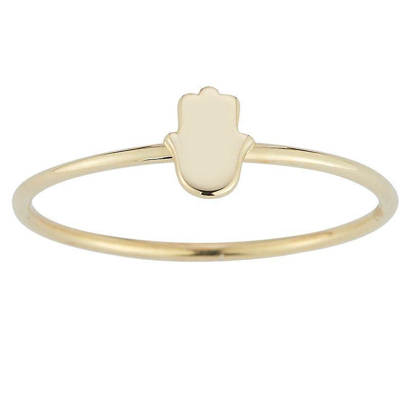 LUMINOR GOLD 14k Gold Hamsa Stackable Ring, Womens Yellow Product Image