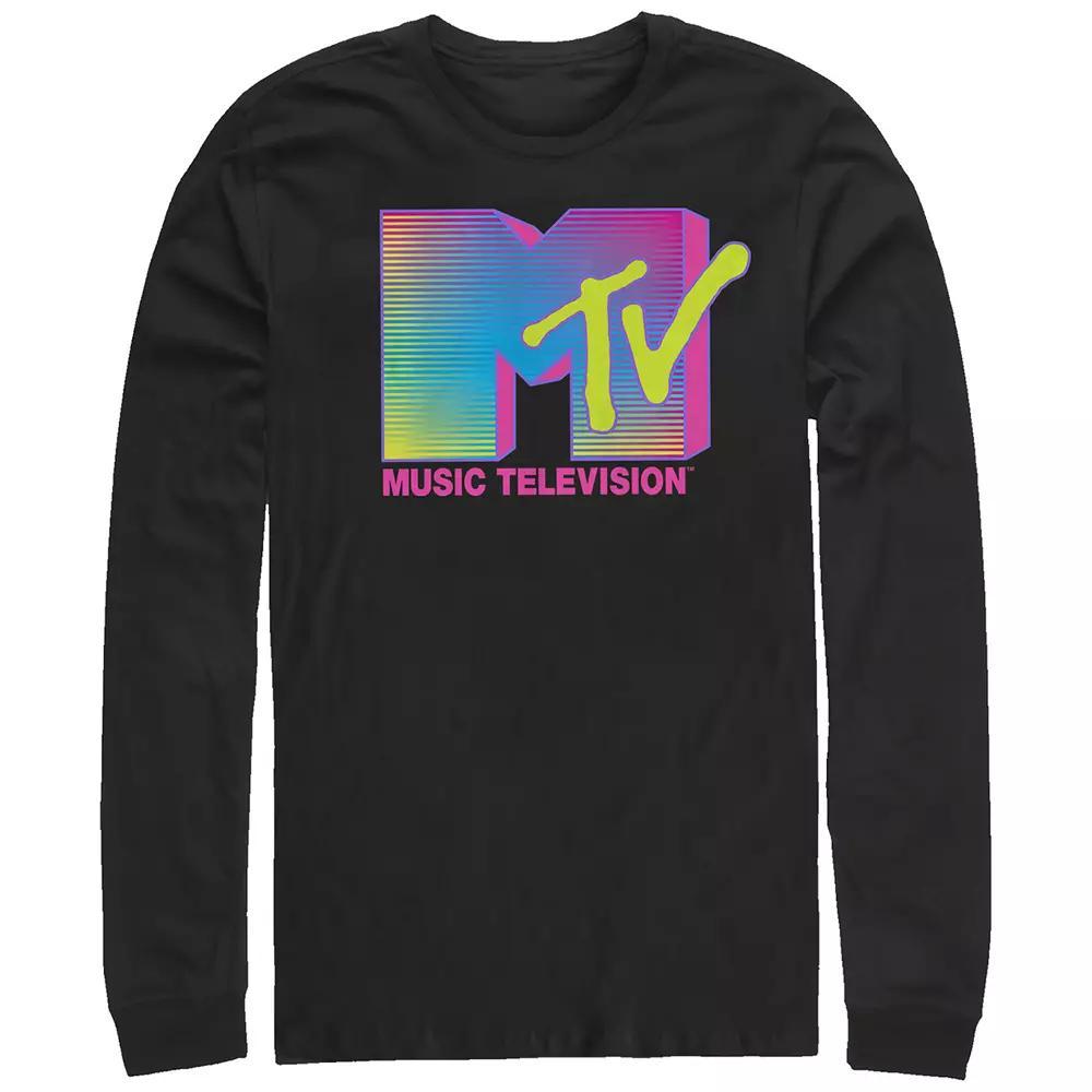 Men's MTV Fluorescent Stripes Logo Graphic Tee,  Product Image