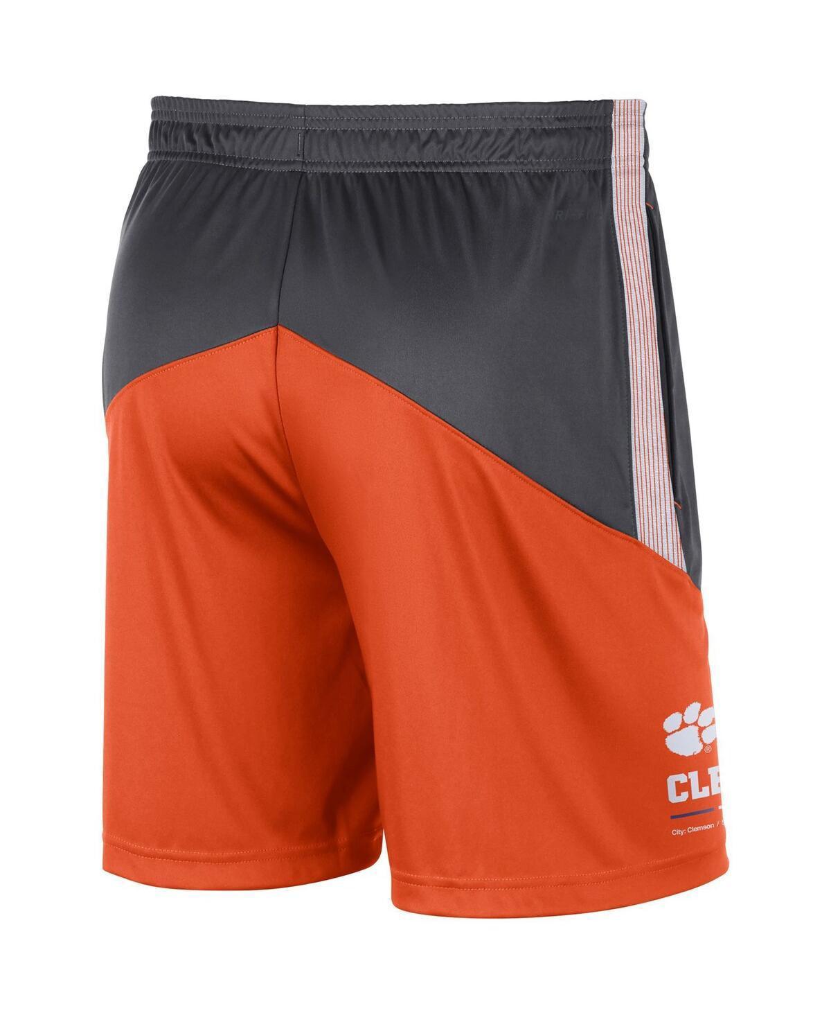 Mens Nike Anthracite/Orange Clemson Tigers Team Performance Knit Shorts Product Image